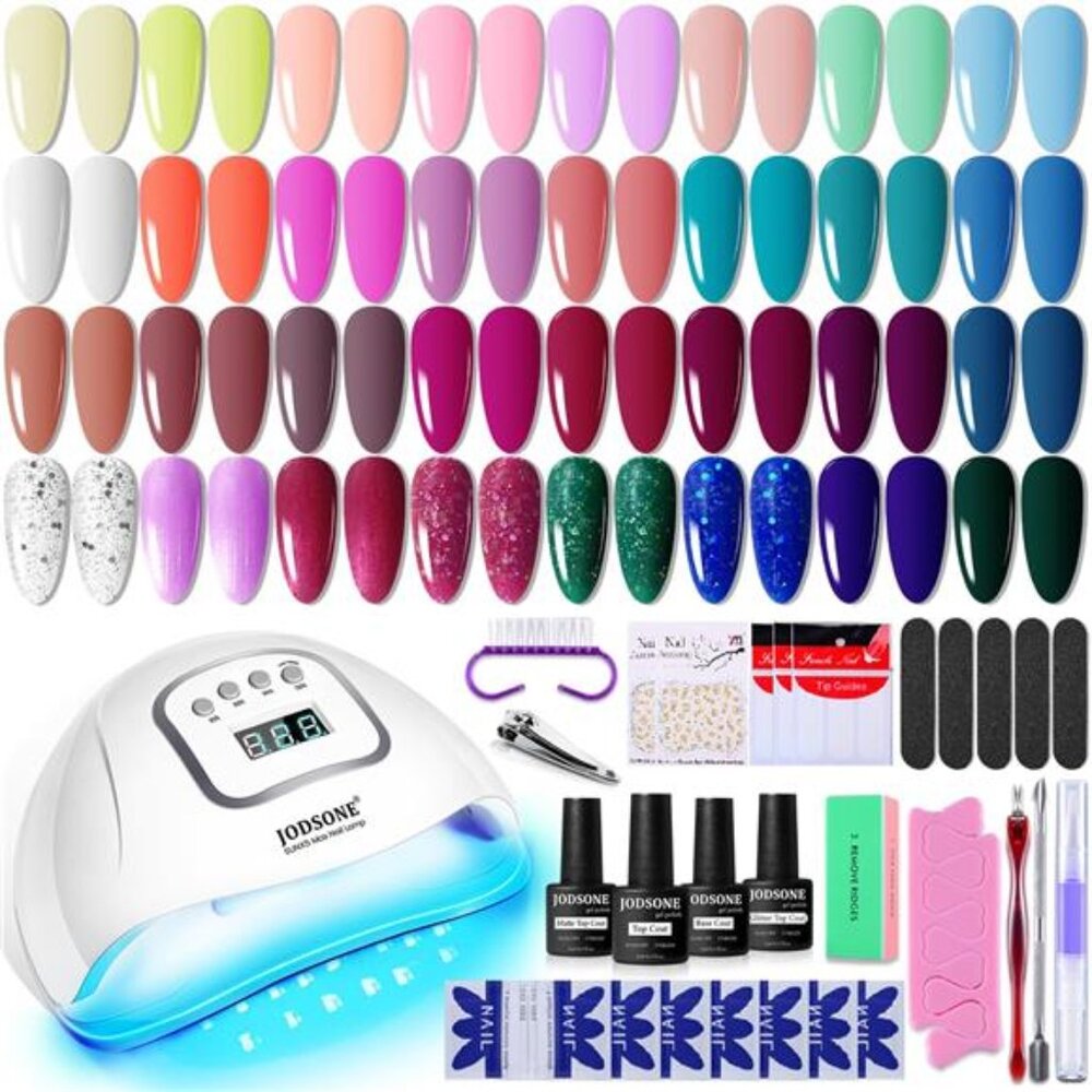 Gel Nail Polish Kit with U V Light 32Colors Gel Polish Set Soak Off Gel Nail Kit